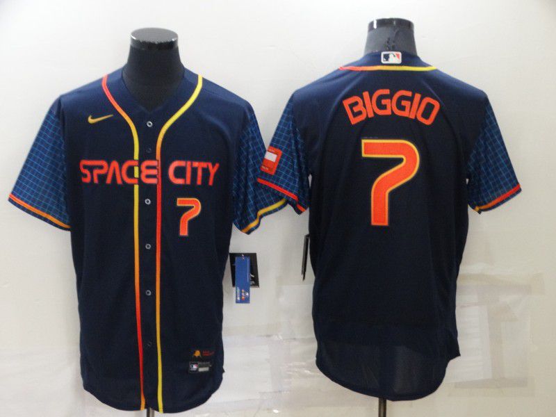 Men Houston Astros 7 Biggio Blue City Edition Elite Nike 2022 MLB Jerseys